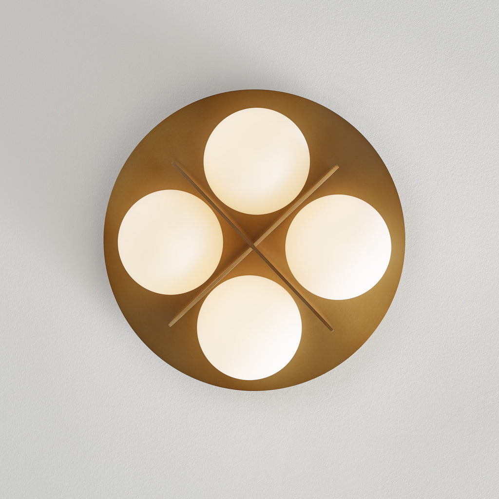 Orbel Flush Mount Aged Brass Bulb Not Included
