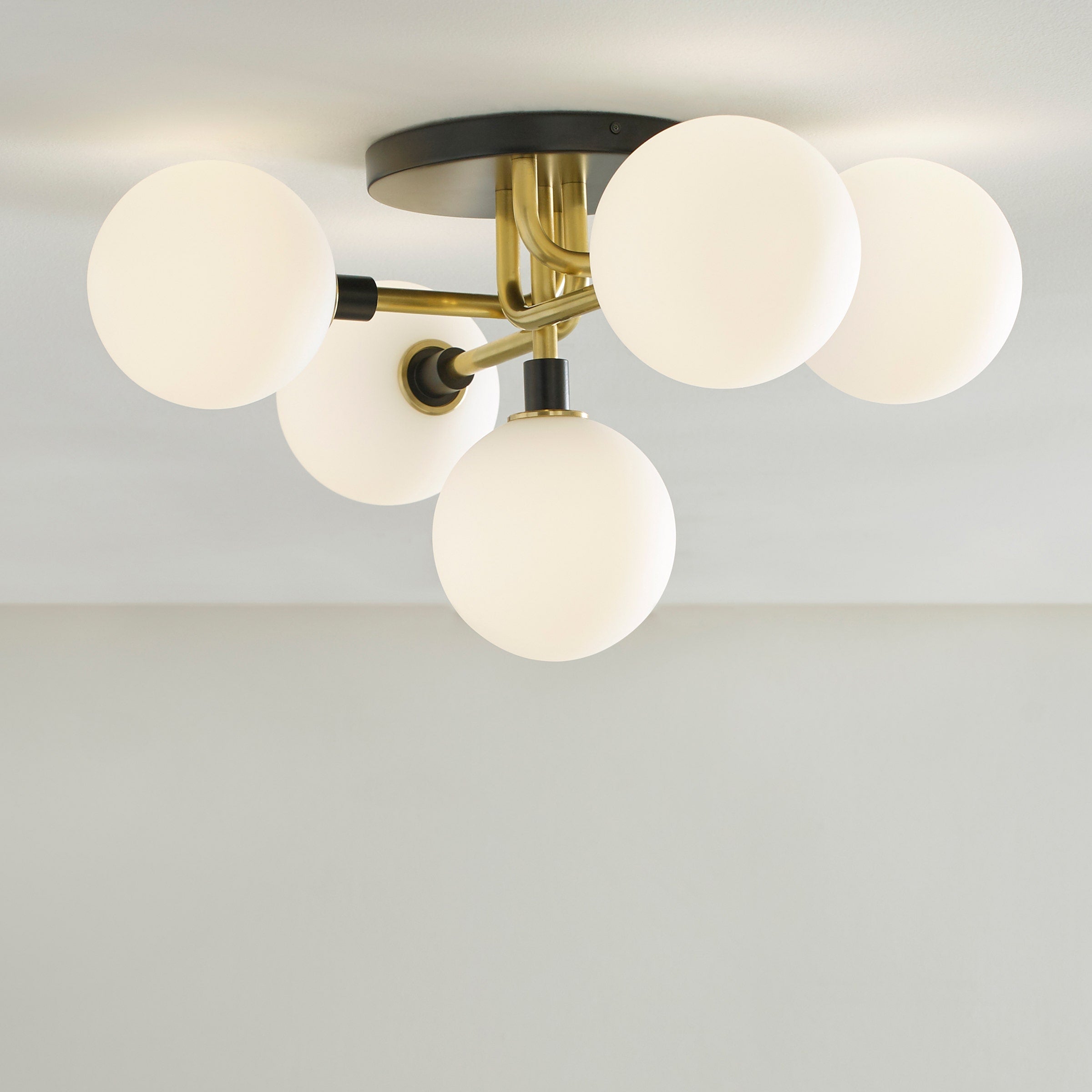 Viaggio Flush Mount Opal/Brass Bulb Not Included
