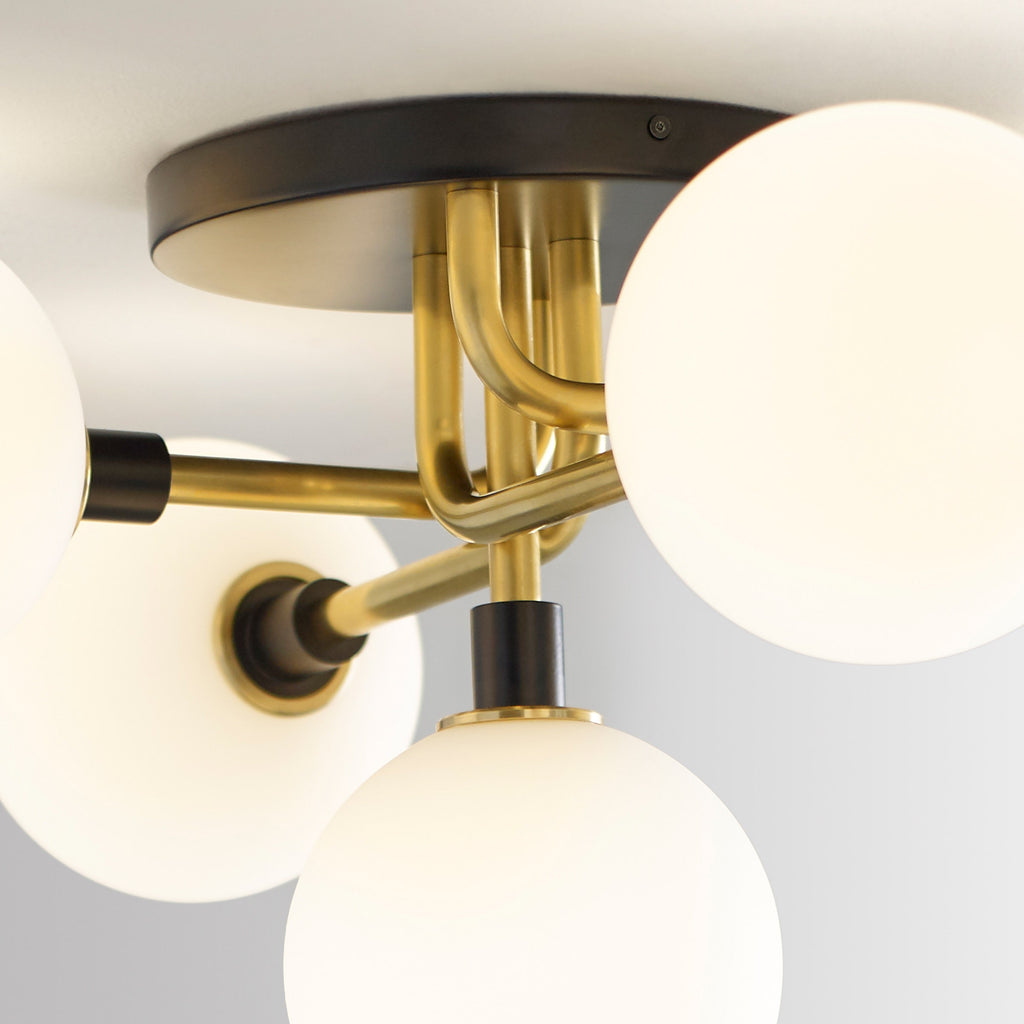 Viaggio Flush Mount Opal/Brass Bulb Not Included