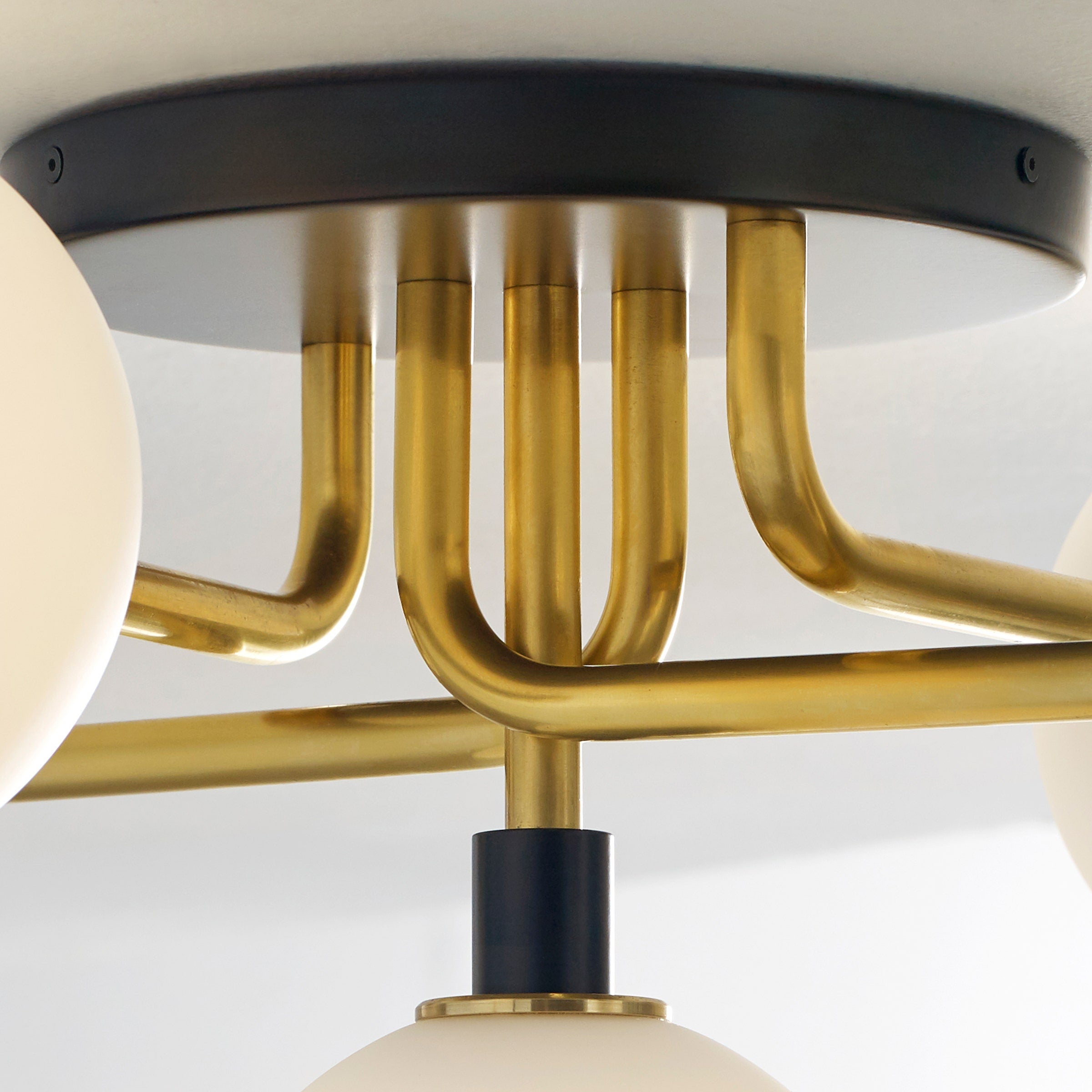 Viaggio Flush Mount Opal/Brass Bulb Not Included