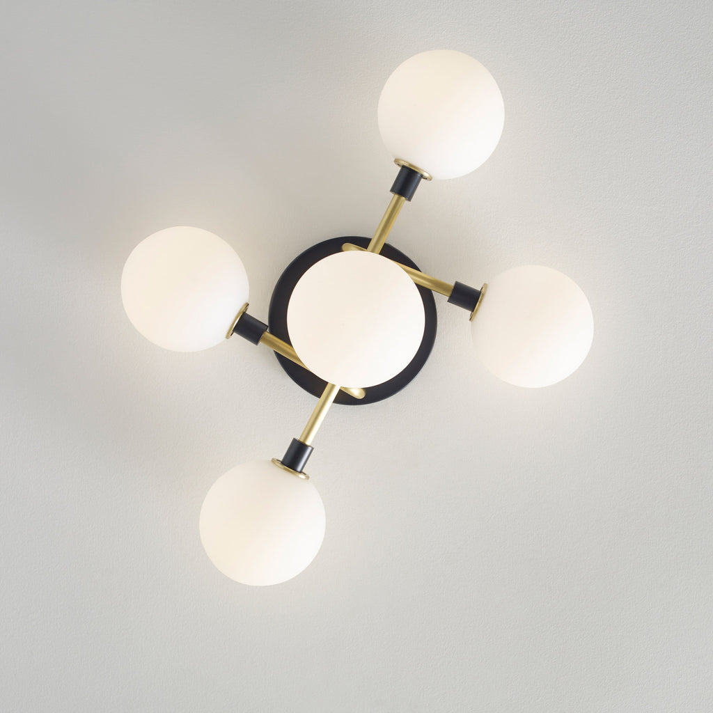 Viaggio Flush Mount Opal/Brass Bulb Not Included