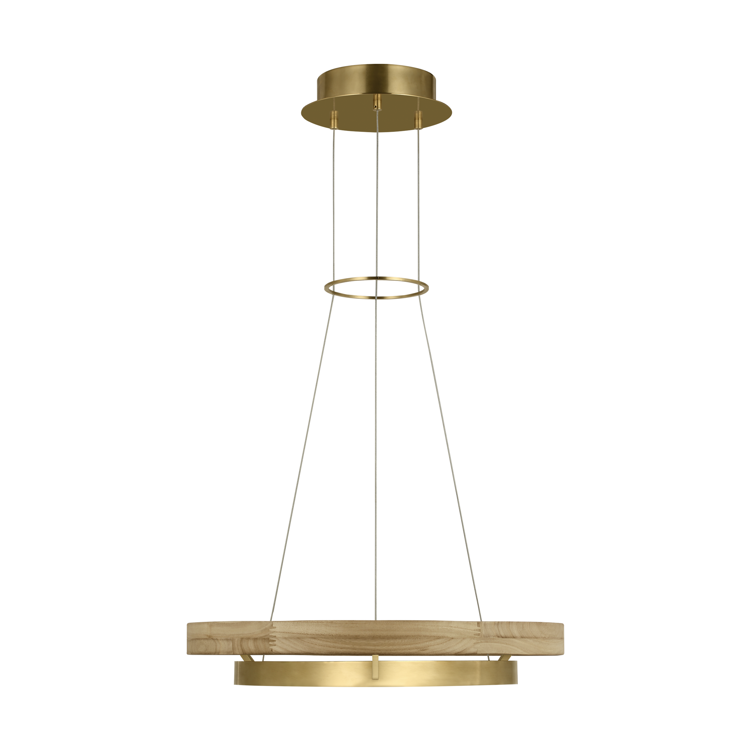 Grace 24 Chandelier hand rubbed antique brass/natural oak 3000K 90 CRI integrated led 90 cri 3000k 120v