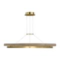 Grace 48 Chandelier hand rubbed antique brass/natural oak 3000K 90 CRI integrated led 90 cri 3000k 120v