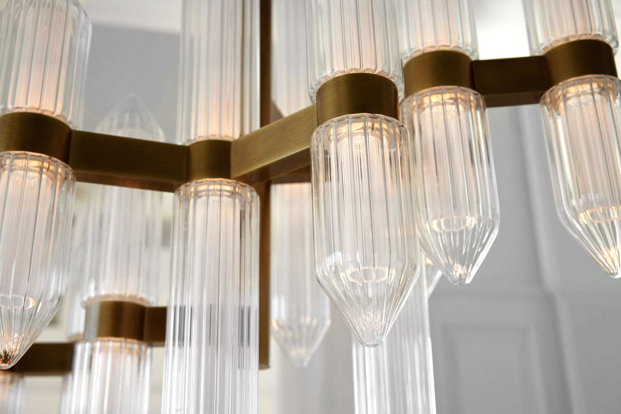 Langston Medium Chandelier Plated Brass LED 2700K 90 CRI 120-277V