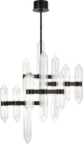 Langston Medium Chandelier plated dark Bronze 2700K 90 CRI integrated led 90 cri 2700k 120v-277v unv