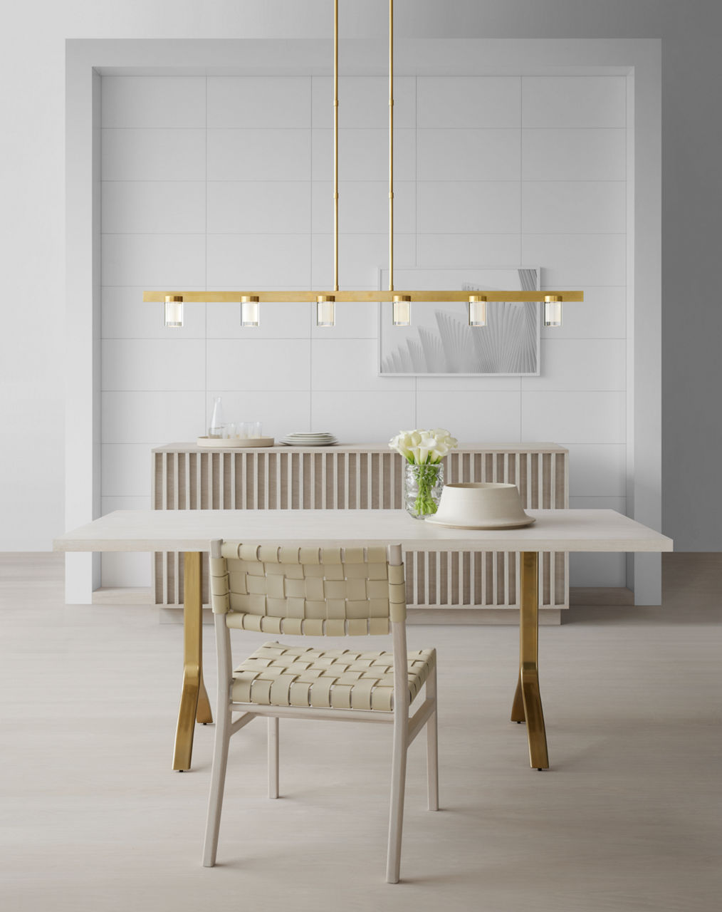 Esfera Large Linear Natural Brass 2700K 90 CRI integrated led 90 cri 2700k 277v
