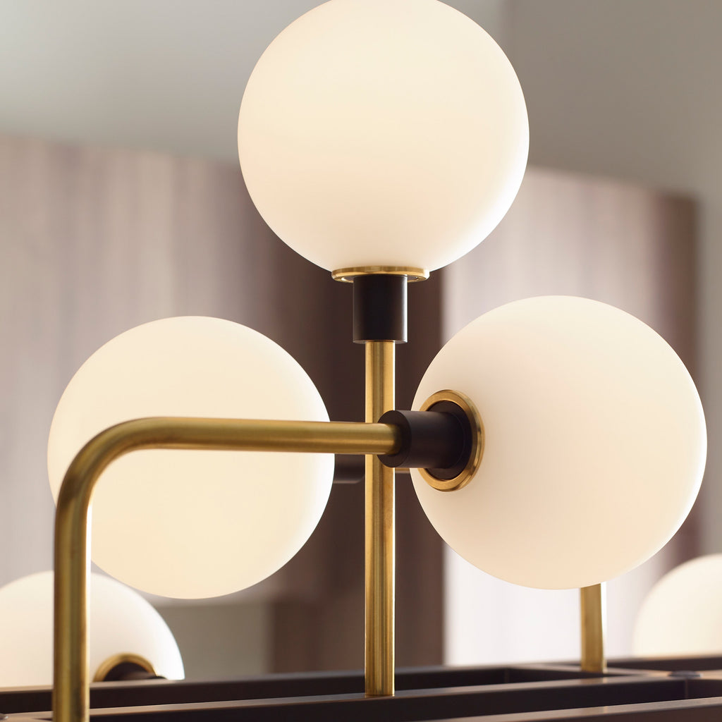 Viaggio Linear Chandelier | Opal/Brass Bulb Not Included