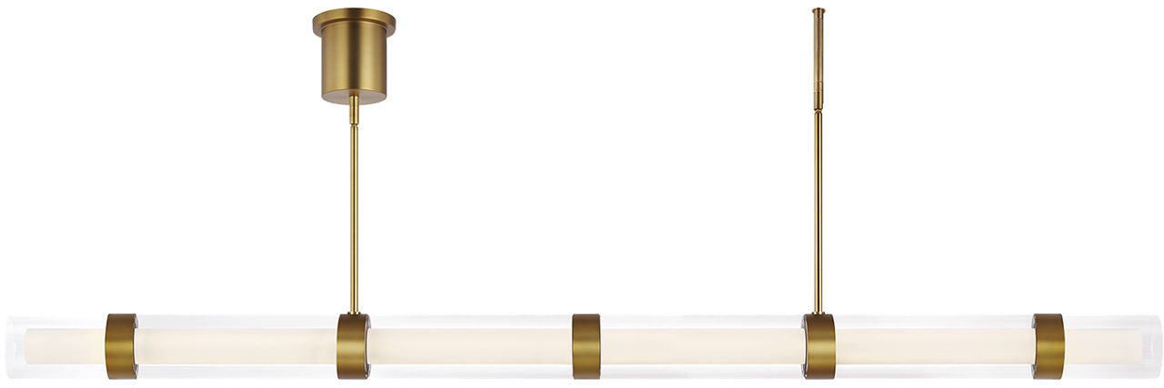 Wit Linear Suspension 6 Glass Aged Brass LED 90 CRI 3000k 120-277V