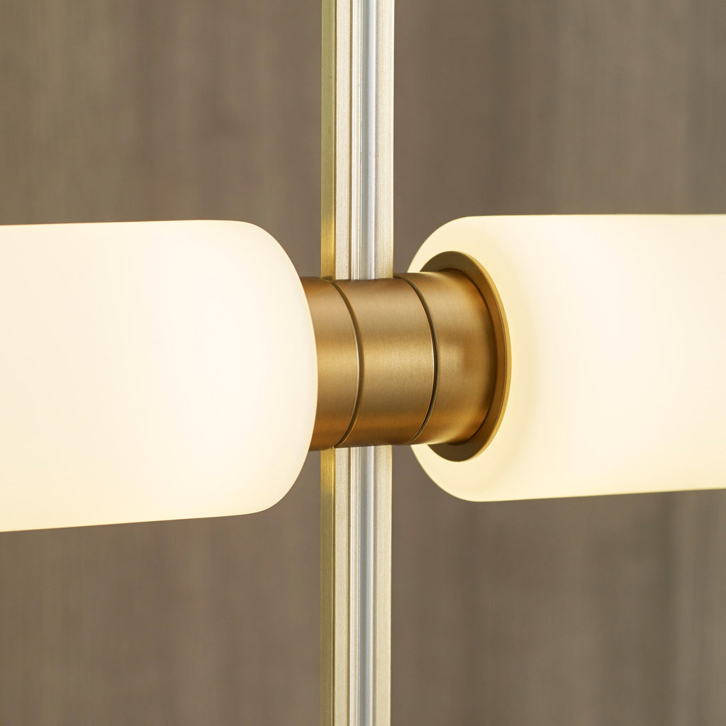 ModernRail Pendant Glass Cylinders aged brass 3000K 90 CRI 24v remote canopy (t24)
