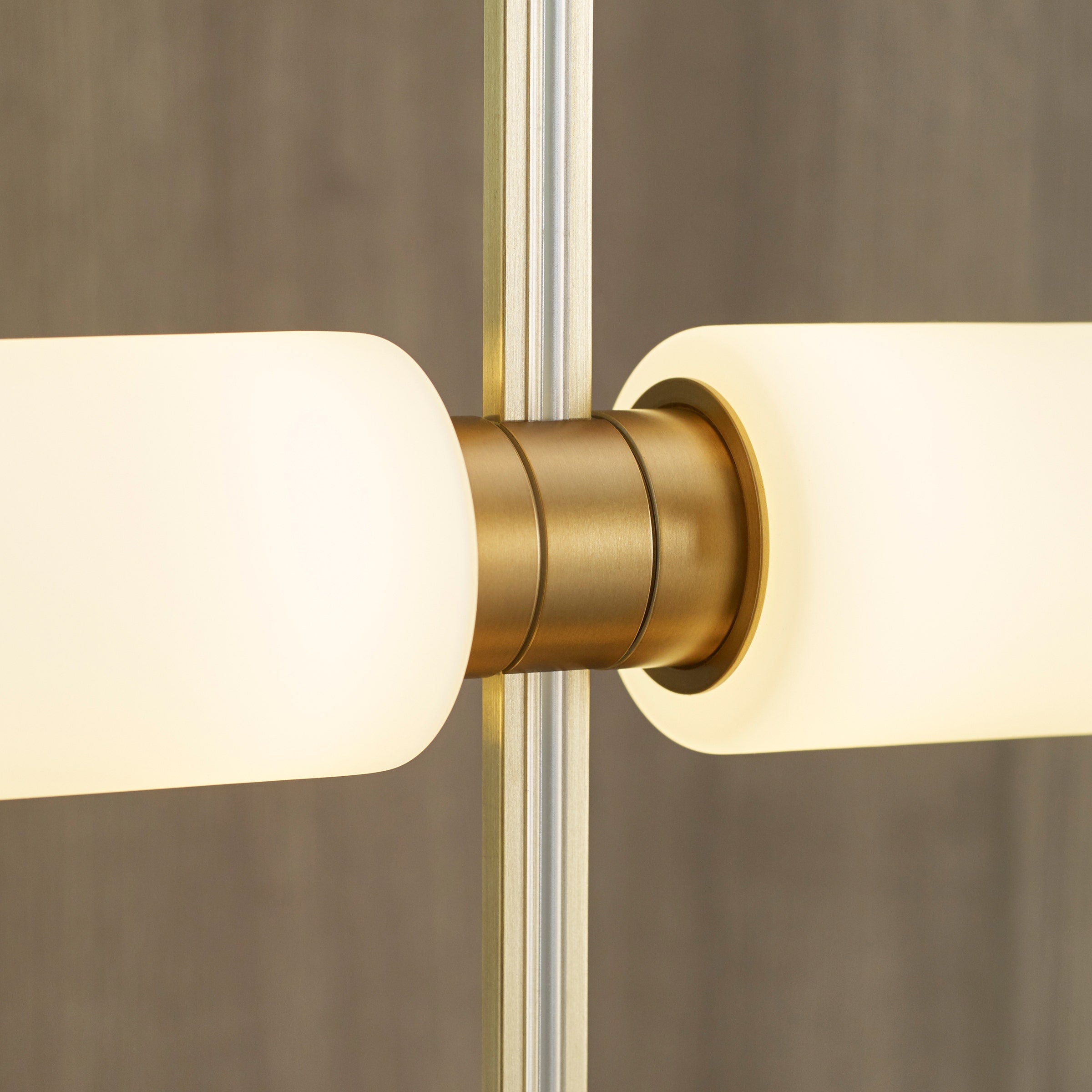ModernRail Pendant Glass Cylinders aged brass 3000K 90 CRI 24v remote canopy (t24)