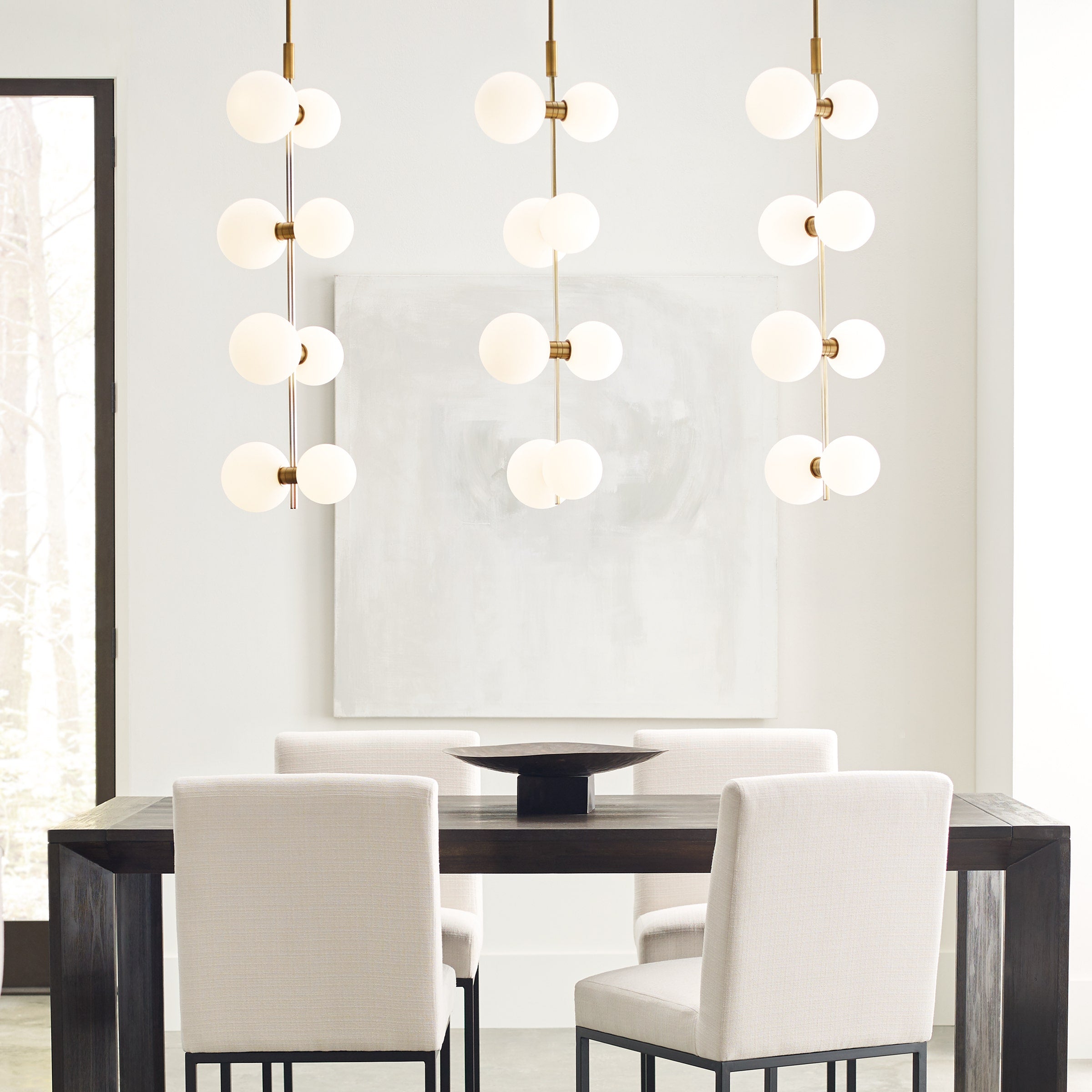ModernRail Pendant Glass Orbs aged brass 3000K 90 CRI 24v surface canopy