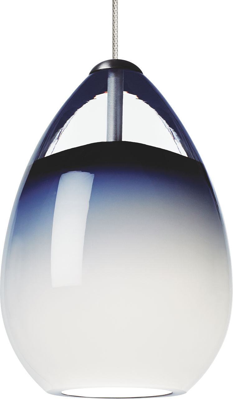 Alina Pendant | Antique Bronze | Steel Blue Glass MonoRail Bulb(s) Not Included