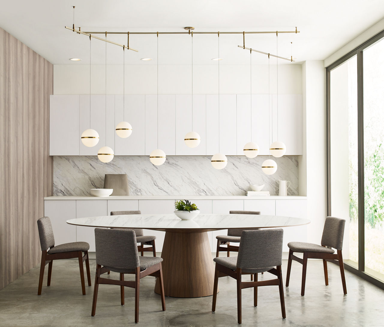 Mini Hanea Pendant | Natural Brass | Acrylic Shade MonoRail Bulb(s) Not Included