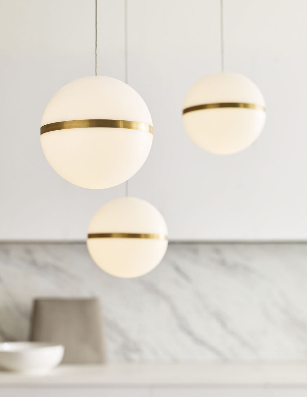 Mini Hanea Pendant | Natural Brass | Acrylic Shade MonoRail Bulb(s) Included