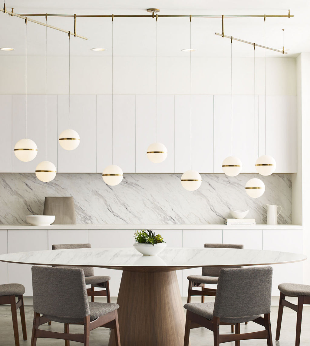 Mini Hanea Pendant | Natural Brass | Acrylic Shade MonoRail Bulb(s) Not Included