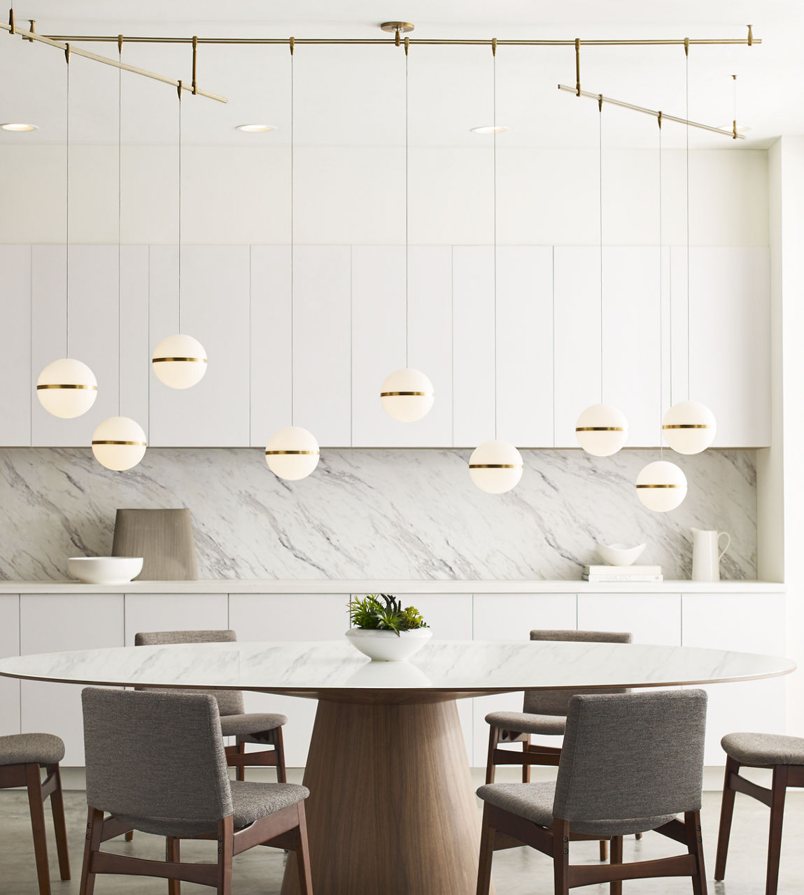 Mini Hanea Pendant | Natural Brass | Acrylic Shade MonoRail Bulb(s) Included