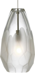 Briolette Pendant | Satin Nickel | Frost glass Monopoint Bulb(s) Not Included