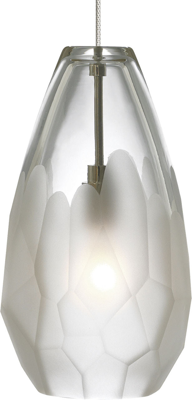 Briolette Pendant | Antique Bronze | Frost glass Monopoint Bulb(s) Not Included