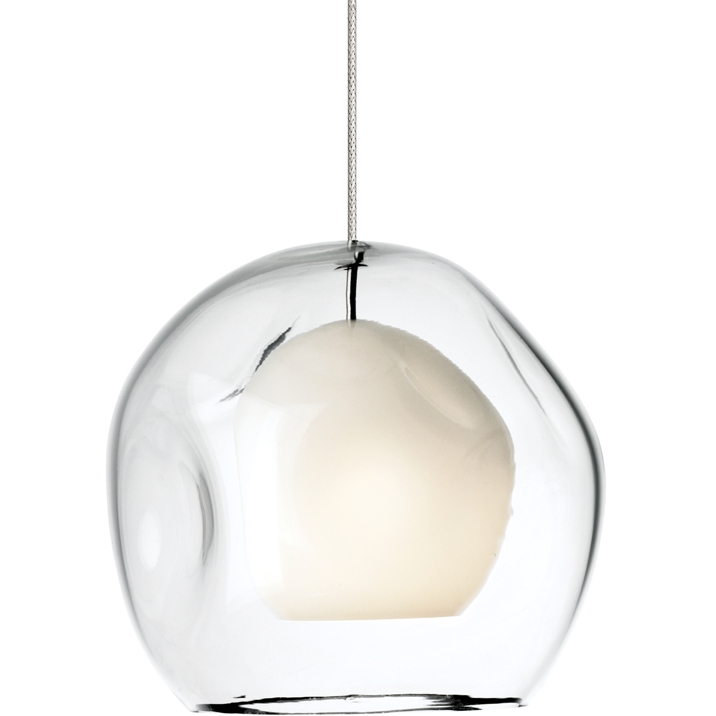 Mini Jasper Pendant | Satin Nickel | Clear glass Monopoint Bulb(s) Not Included