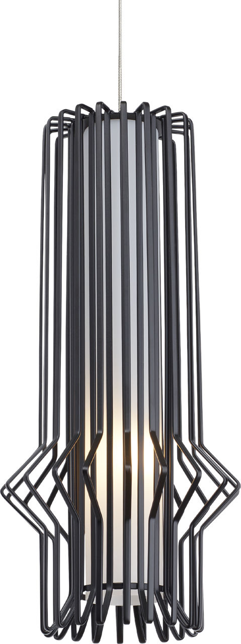 Syrma Mini Pendant | Satin Nickel | Matte Black Monopoint Bulb(s) Not Included