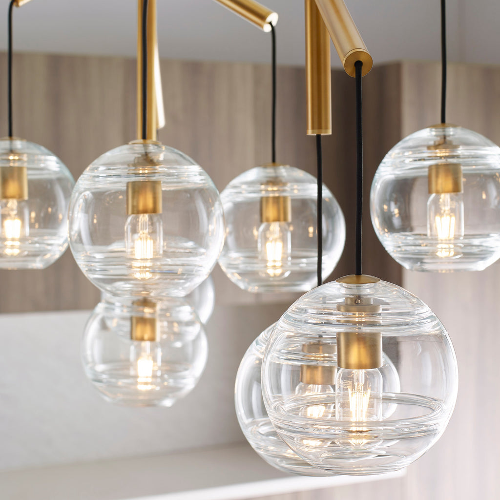 Sedona Double Chandelier Double Clear Aged Brass 2700K 90 CRI t14 led 90 cri 2700k 120v