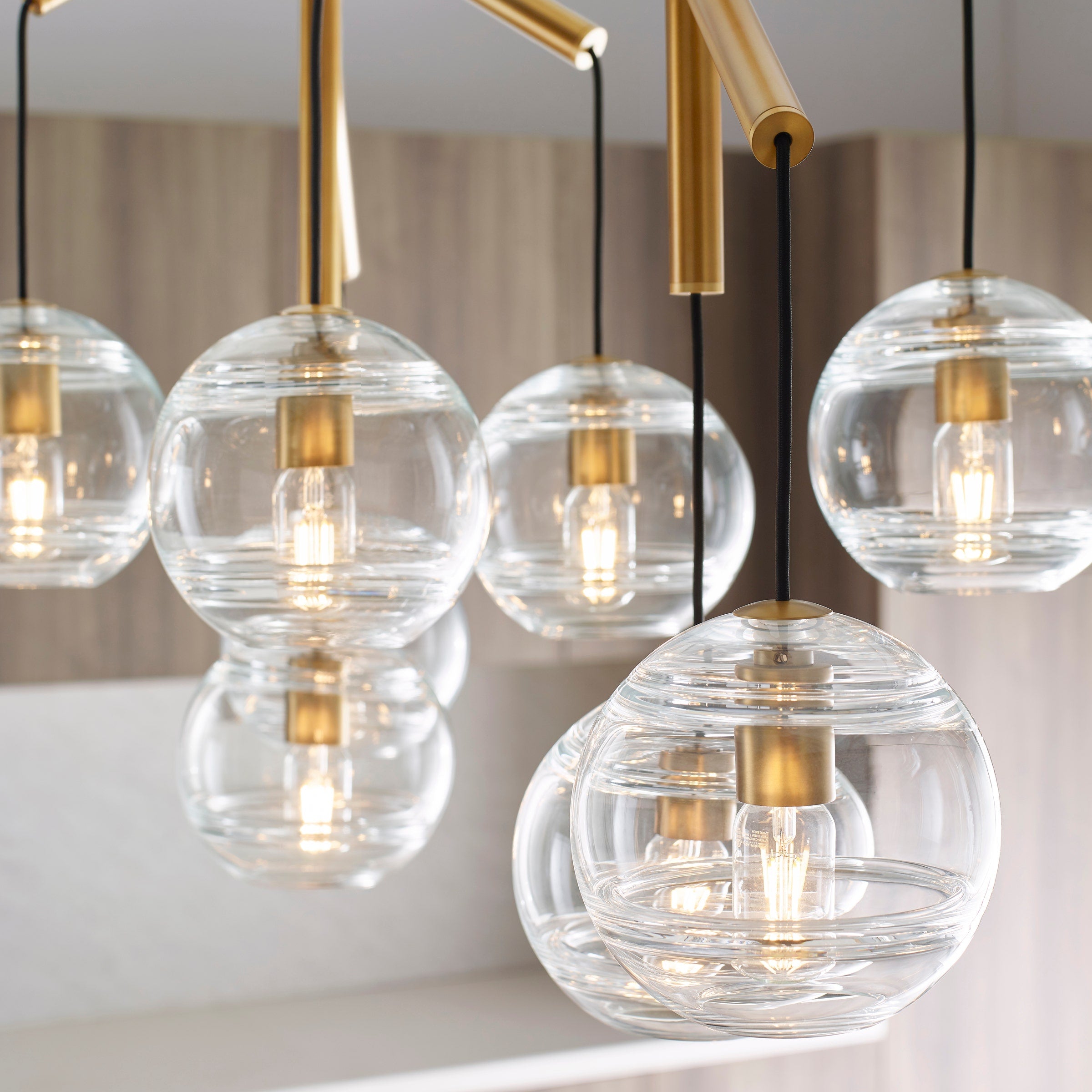 Sedona Double Chandelier Double Clear Aged Brass 2700K 90 CRI t14 led 90 cri 2700k 120v