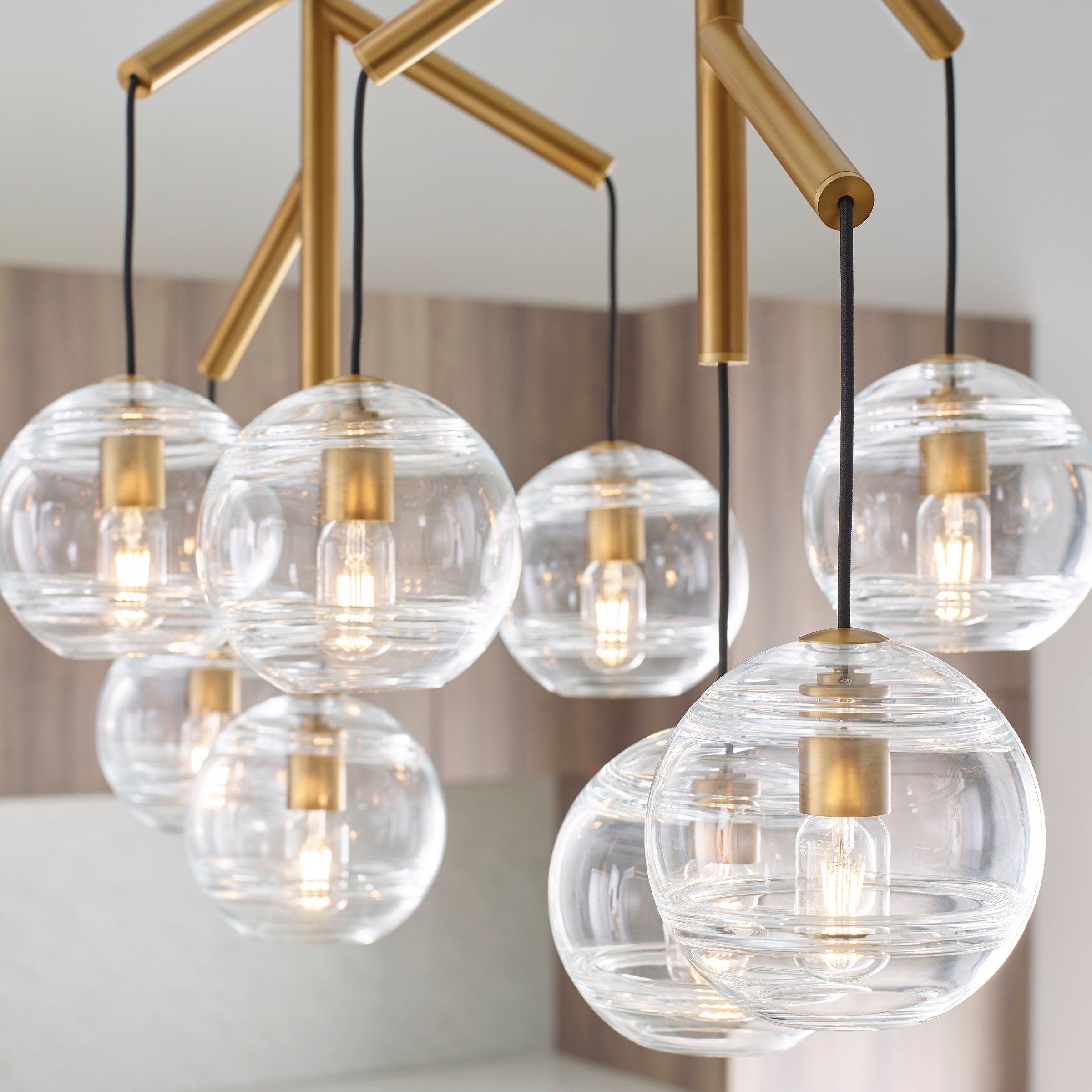 Sedona Double Chandelier Double Clear Aged Brass 2700K 90 CRI t14 led 90 cri 2700k 120v