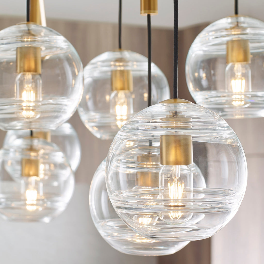 Sedona Double Chandelier Double Clear Aged Brass 2700K 90 CRI t14 led 90 cri 2700k 120v
