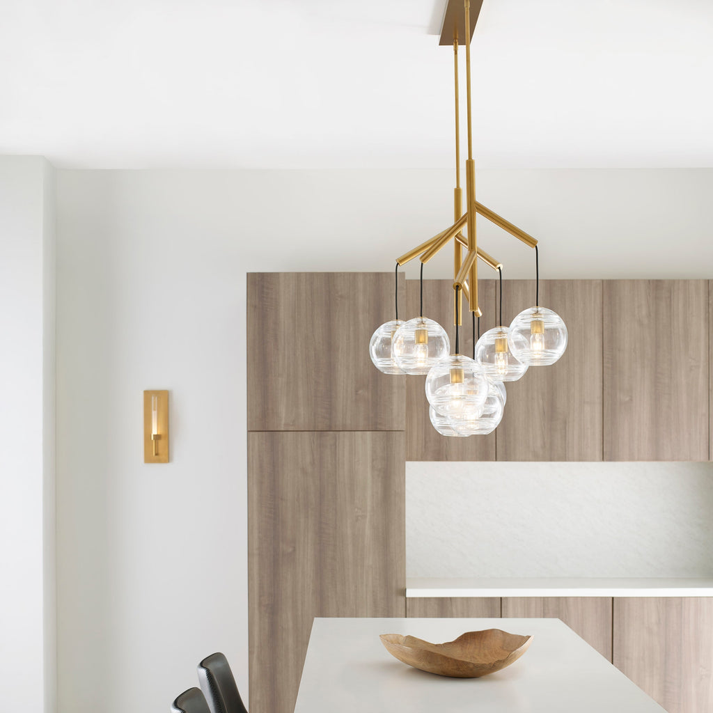 Sedona Double Chandelier Double Clear Aged Brass 2700K 90 CRI t14 led 90 cri 2700k 120v