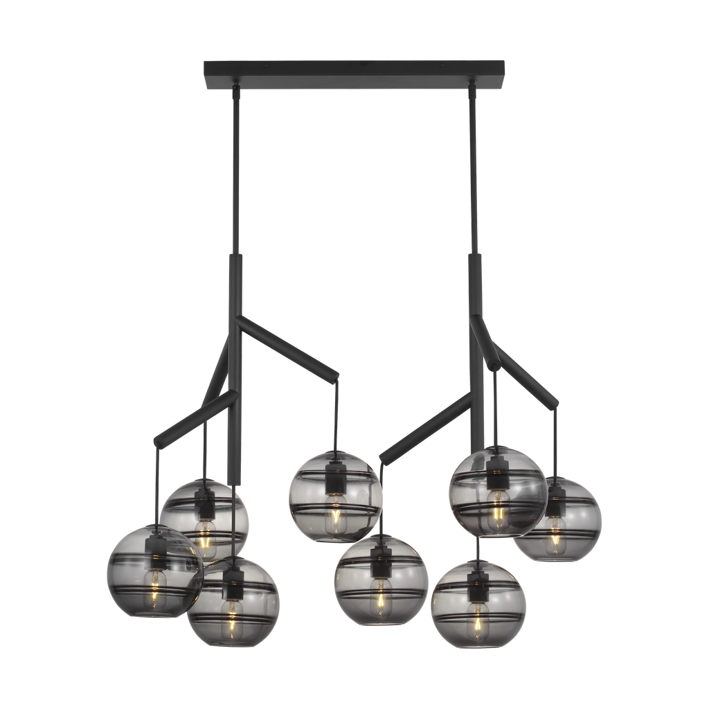 Sedona Double Chandelier Double Transparent Smoke Nightshade Black Bulb Not Included