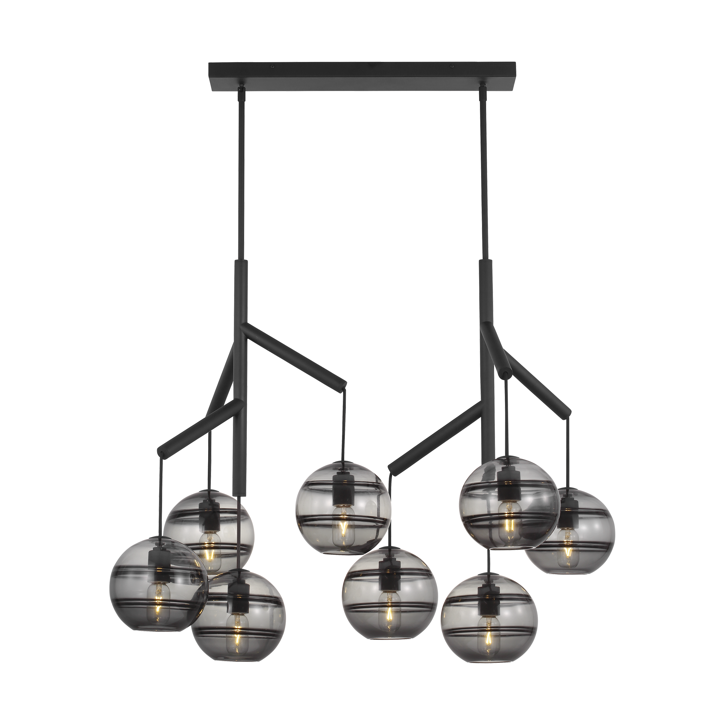 Sedona Double Chandelier Double Transparent Smoke Nightshade Black Bulb Not Included