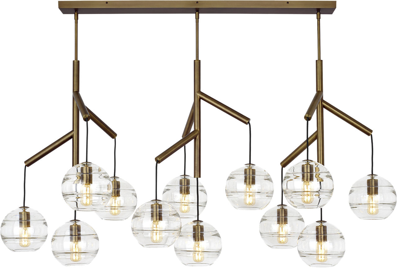 Sedona Triple Chandelier | Clear Aged Brass Bulb Not Included