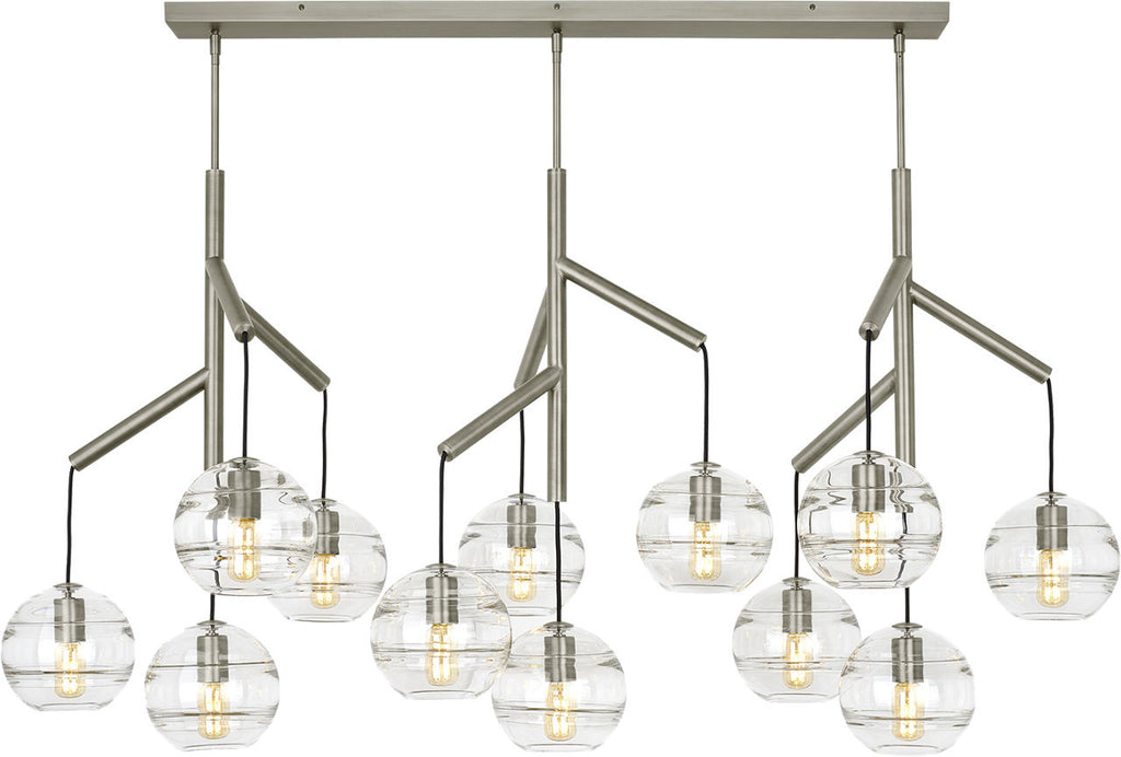 Sedona Triple Chandelier | Clear Satin Nickel Bulb Not Included