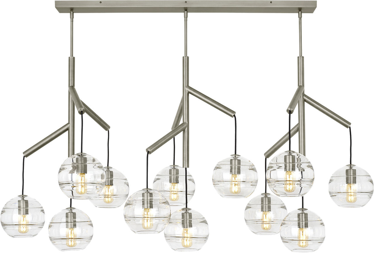 Sedona Triple Chandelier | Clear Satin Nickel Bulb Not Included