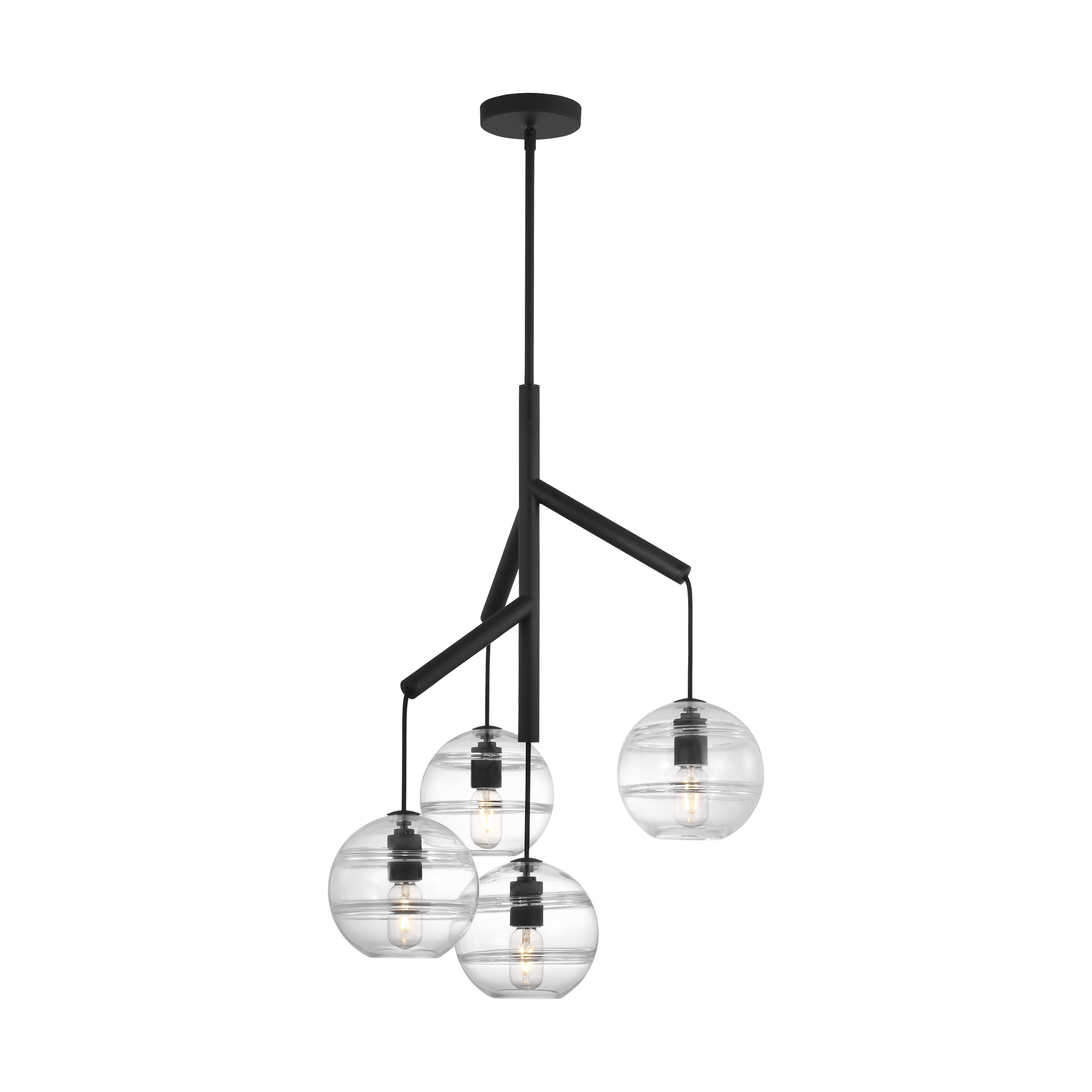 Sedona Single Chandelier Single Clear Nightshade Black T14 LED 2700K 90 CRI 120V