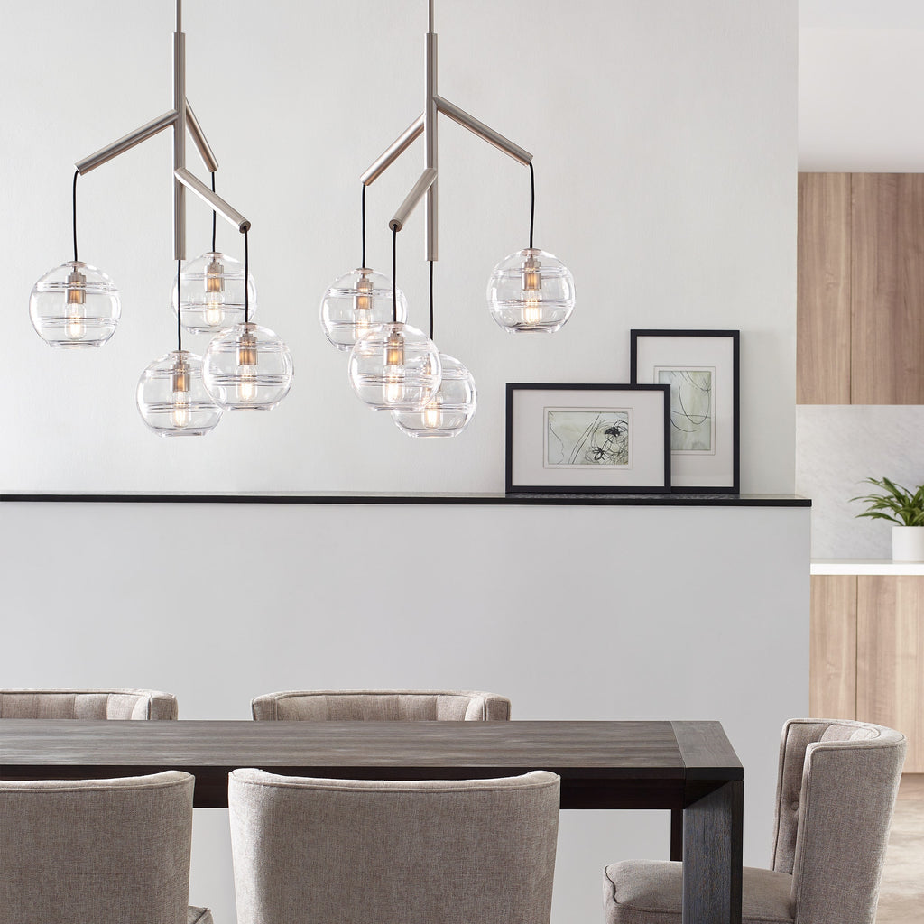 Sedona Single Chandelier Single Clear Satin Nickel 2700K 90 CRI t14 led 90 cri 2700k 120v