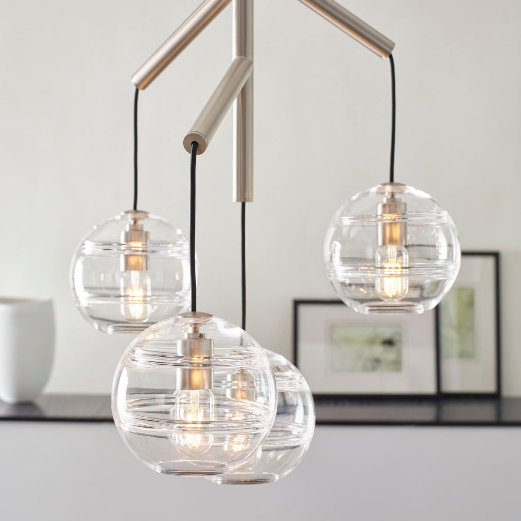Sedona Single Chandelier Single Clear Satin Nickel 2700K 90 CRI t14 led 90 cri 2700k 120v