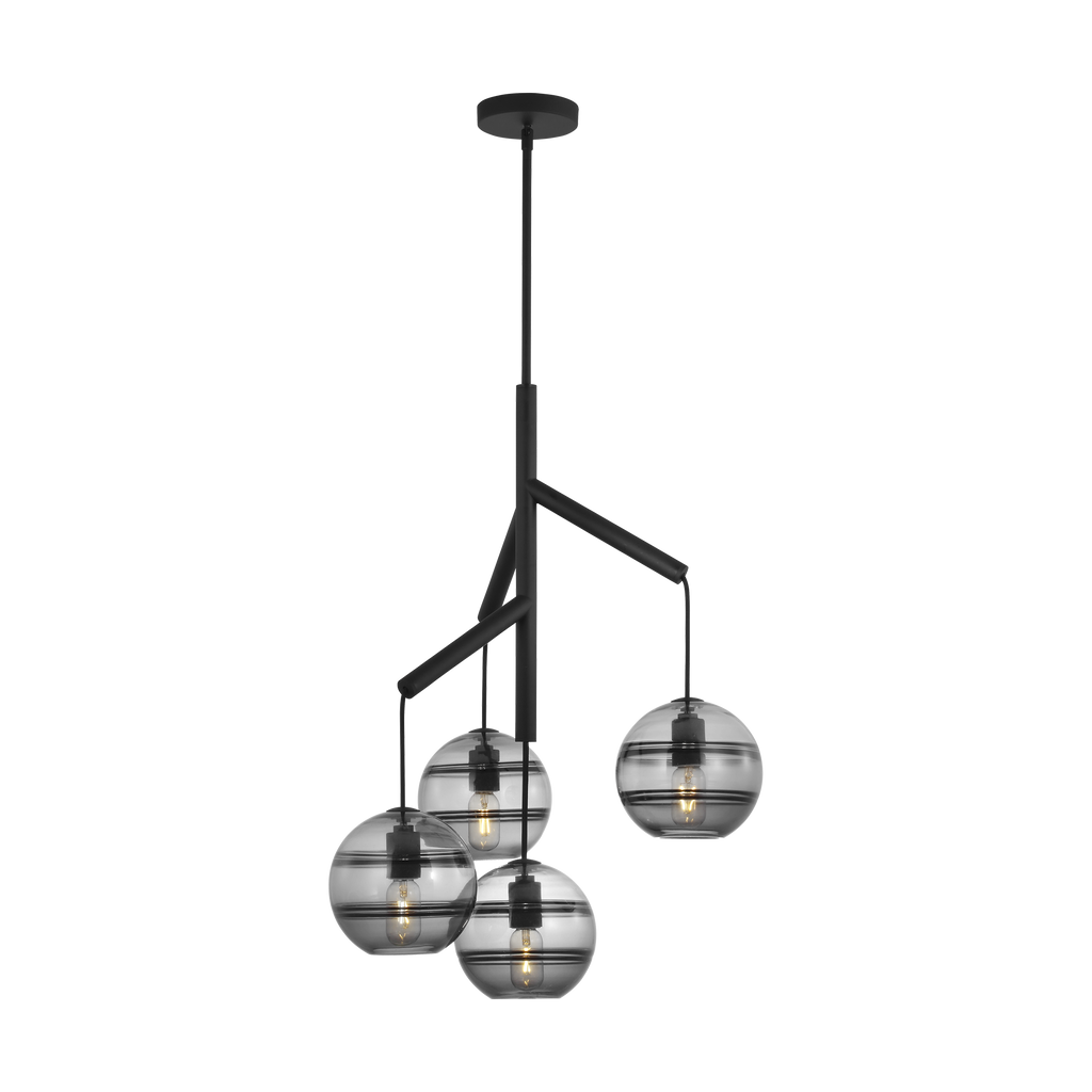 Sedona Single Chandelier Single Transparent Smoke Nightshade Black Bulb Not Included