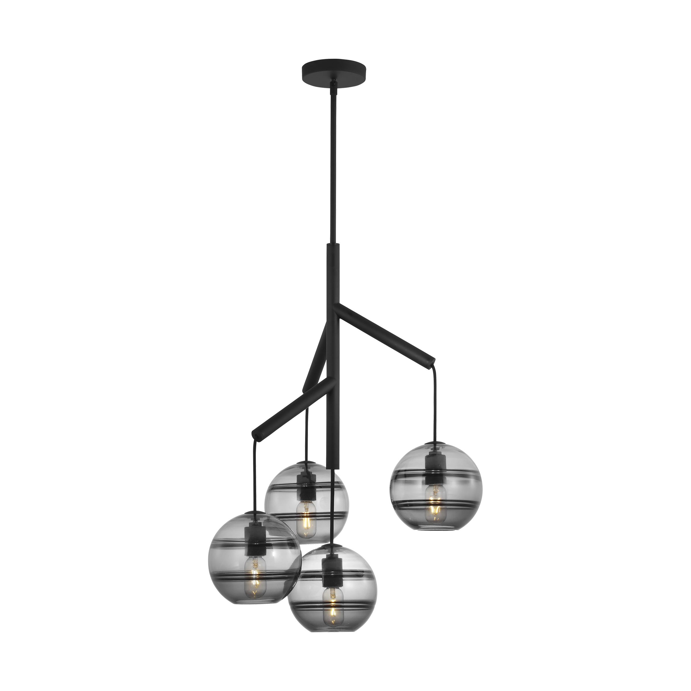Sedona Single Chandelier Single Transparent Smoke Nightshade Black Bulb Not Included