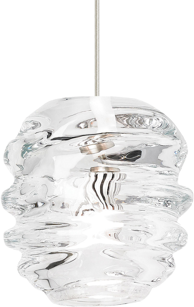 Audra Pendant | Satin Nickel | Clear Glass Bulb(s) Not Included