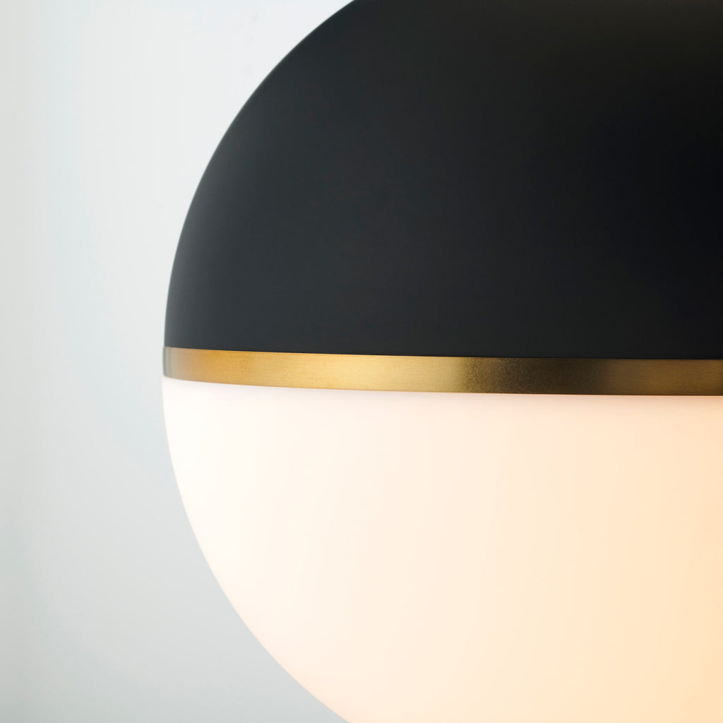 Akova Grande Pendant Matte Black/Aged Brass 2700K 90 CRI med. base a21 led 90cri 2700k 120v