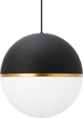 Akova Grande Pendant | Matte Black/Aged Brass Bulb Not Included