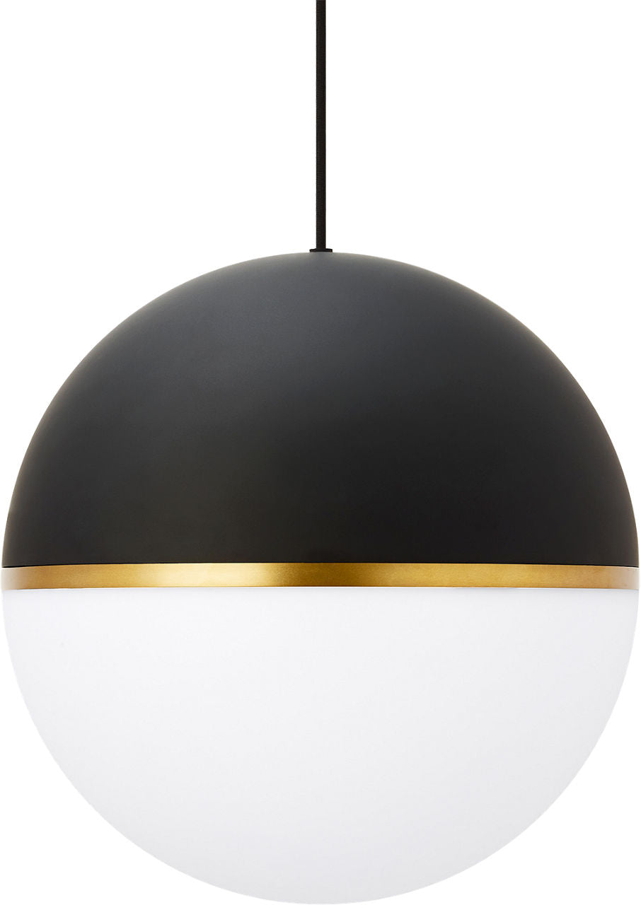Akova Grande Pendant | Matte Black/Aged Brass Bulb Not Included