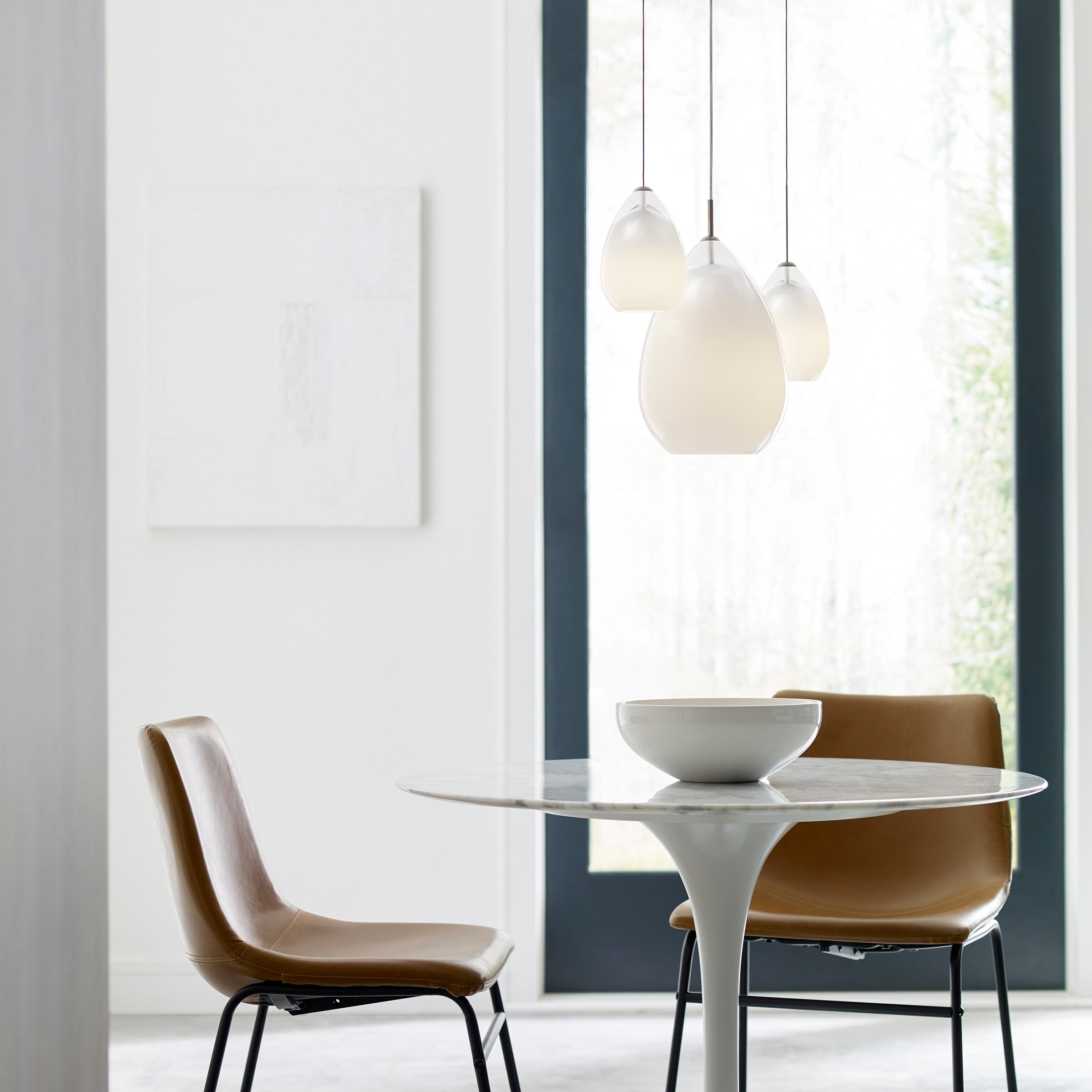 Alina Grande Pendant White Satin Nickel 2700K 90 CRI a19 led 90 cri 2700k 120v