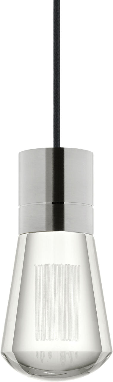 Alva 1-Light Pendant | Satin Nickel | Black Cord 3000-2200K