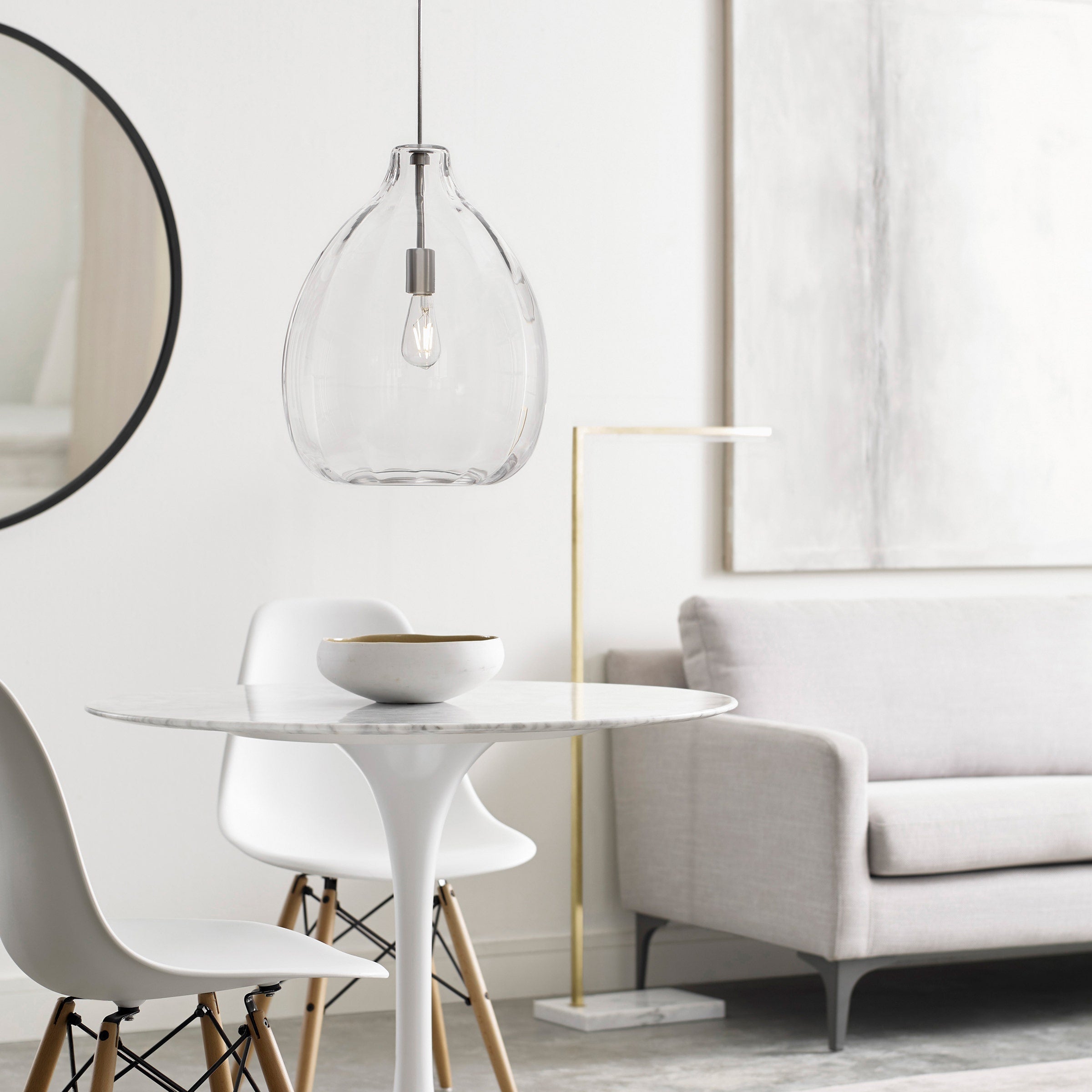 Harper Pendant Clear Satin Nickel 2700K 90 CRI LED 2700k 120v (t24)