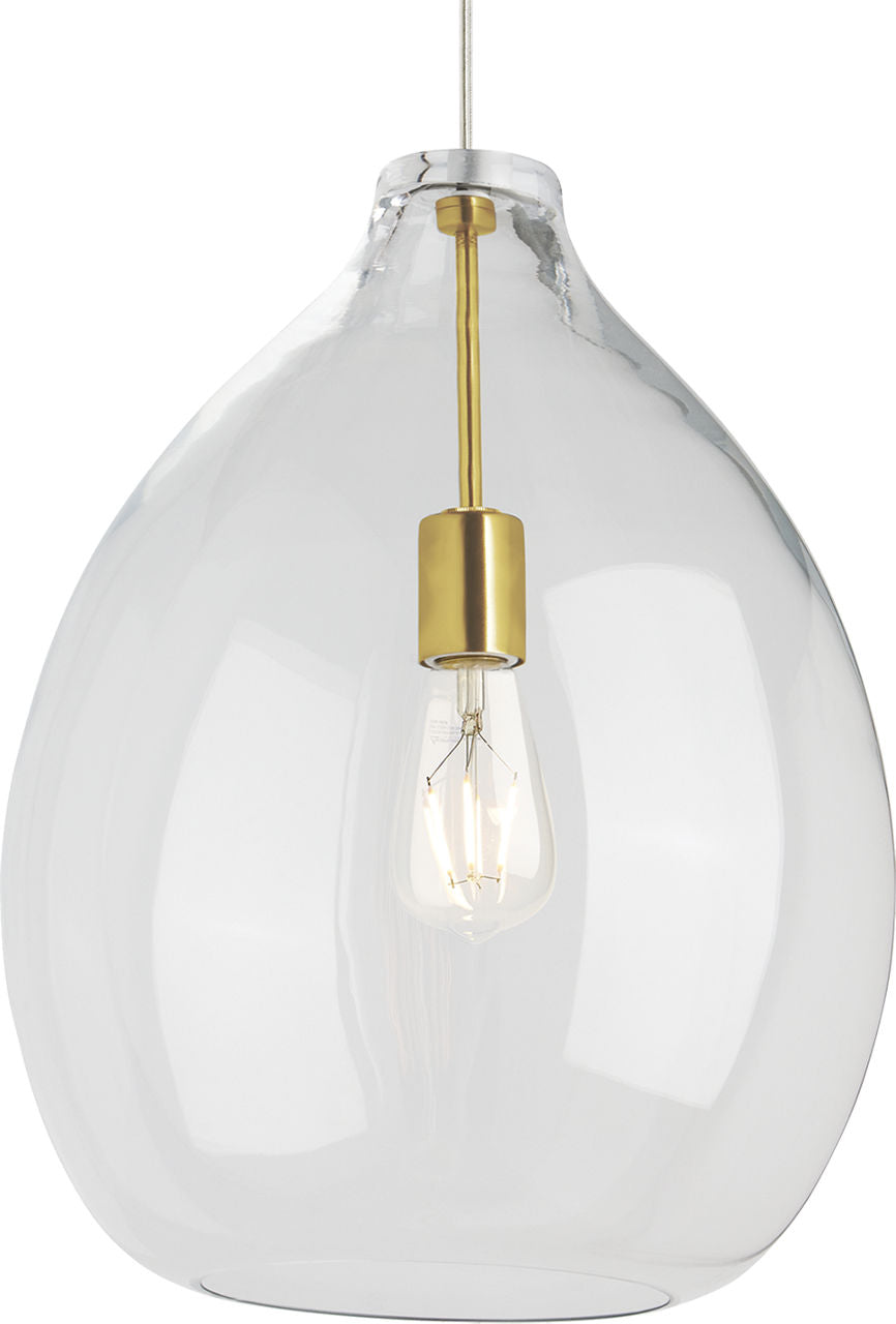 Quinton Pendant | Clear Natural Brass Bulb Not Included