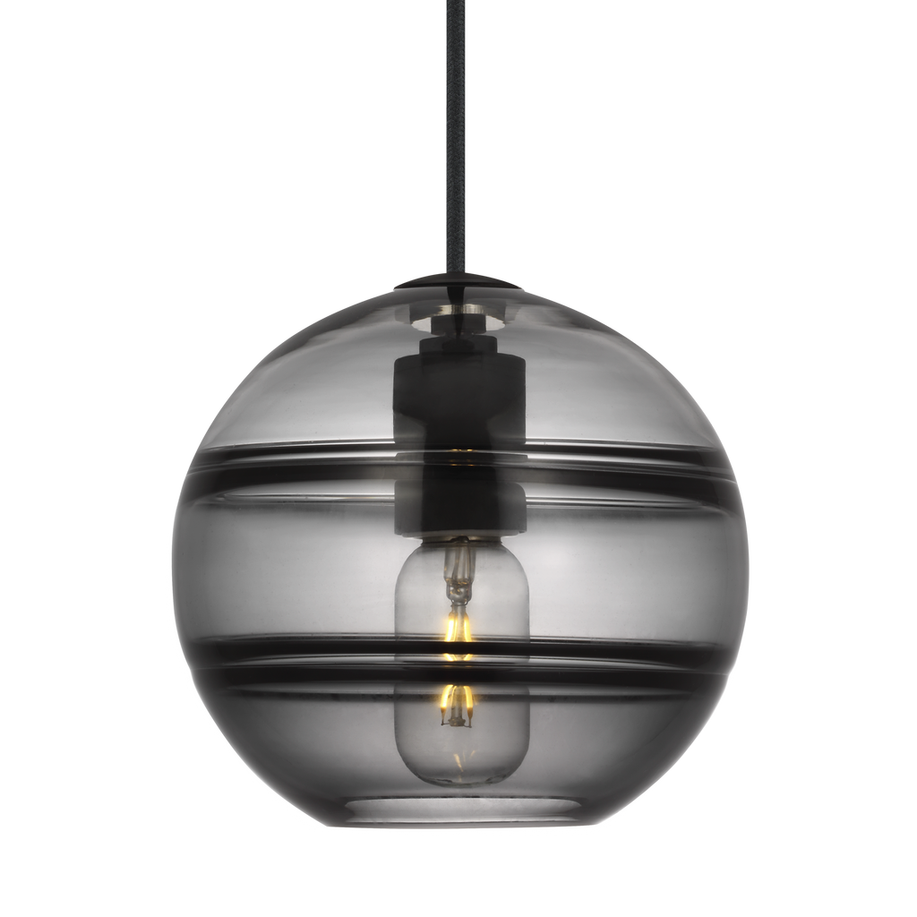 Sedona Medium Pendant Transparent Smoke Nightshade Black Bulb Not Included