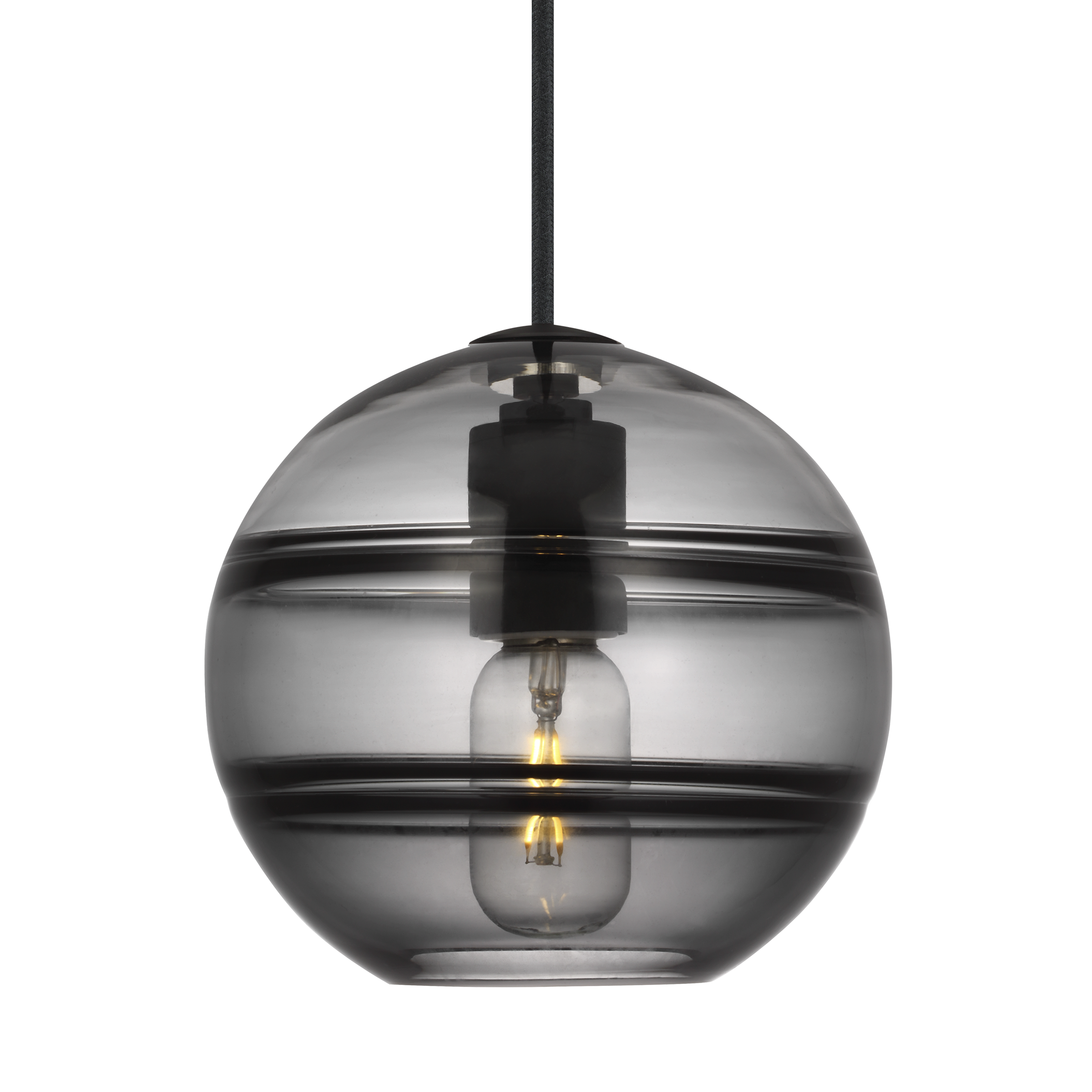 Sedona Medium Pendant Transparent Smoke Nightshade Black Bulb Not Included