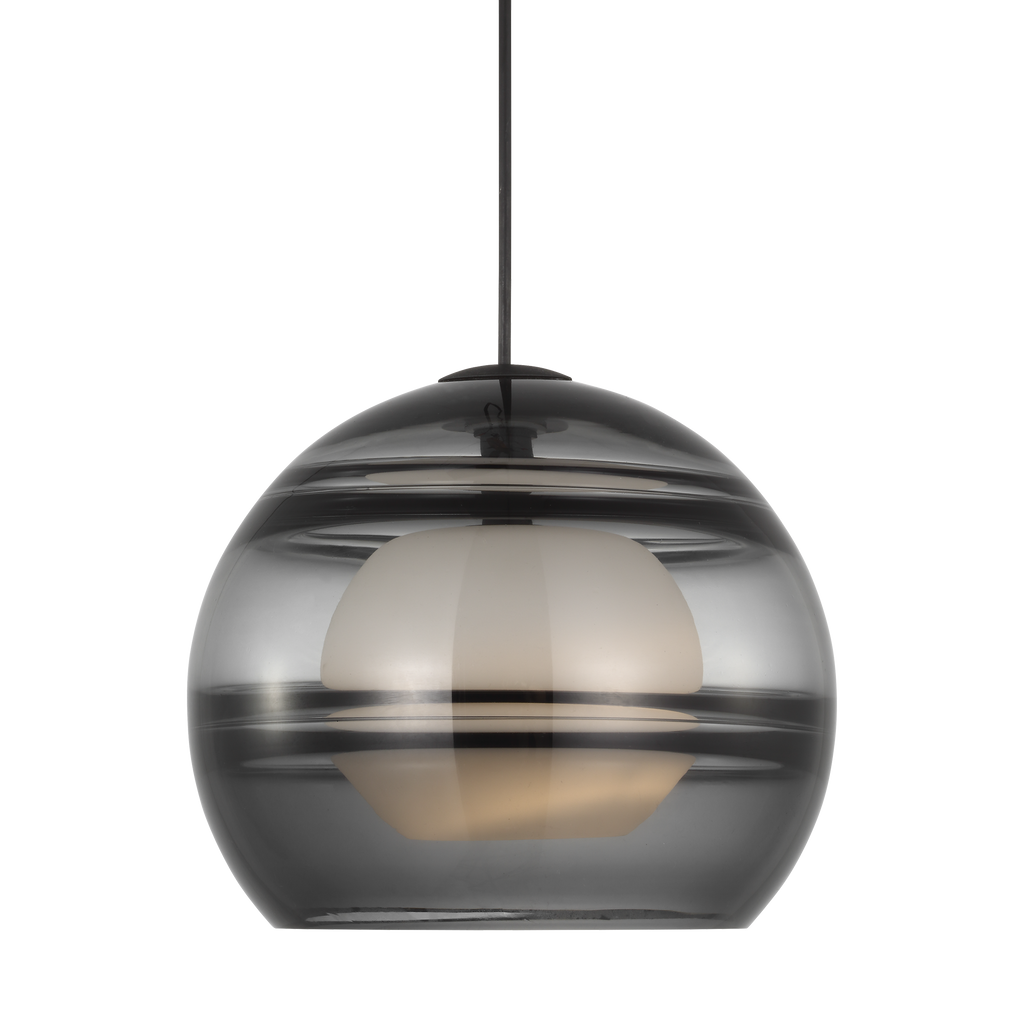 Sedona Large Pendant Transparent Smoke Nightshade Black Bulb Not Included
